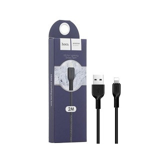 Кабель USB - LIGHTNING, 8 pin, HOCO X20, 2.0м, круглый, 2.1A, силикон, цвет: чёрный