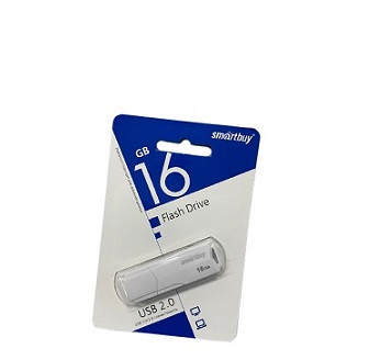 USB 2.0  накопитель SMARTBUY 16GB Clue белый