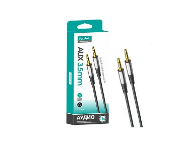 Кабель AUX 3.5 Jack (M) - 3.5 Jack (М) FAIZFULL FX13, 4pin, черный, 1.5 м
