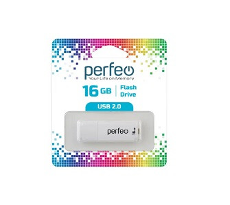 USB 2.0 накопитель PERFEO 16GB C04 White