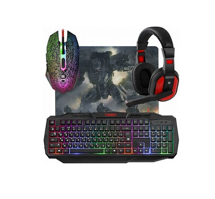 Комплект клавиатура + мышь + гарнитура + коврик для мыши DEFENDER Target MKP-350