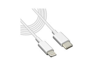 Кабель 8 pin - Type-C, PD27L, 27W, 1.0м, резиновый, цвет: белый