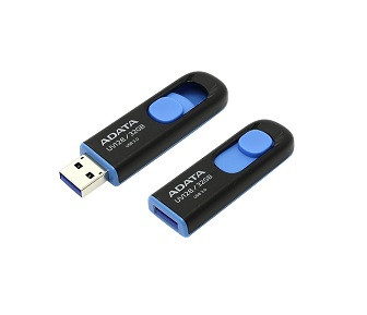 USB 3.0 накопитель A-DATA 32GB UV128  чёрный/синий (AUV128-32G-RBE)