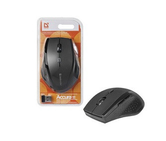 Мышь беспроводная DEFENDER Accura MM-365, черная, 6 кнопок, 800-1600 dpi, USB.