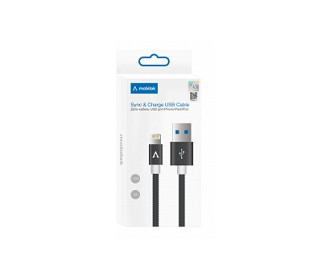 Кабель USB APPLE-LIGHTNING, 8 pin, MOBILAK NYLON 2A 1,5М черный