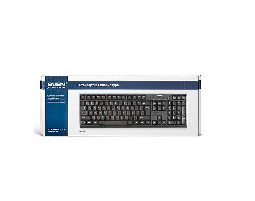 Клавиатура проводная SVEN, Standard 304, USB, HUB, чёрная (SV-03100304UB)
