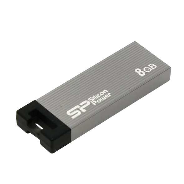 USB 2.0 накопитель SILICON POWER 8GB Touch 835 серый металл