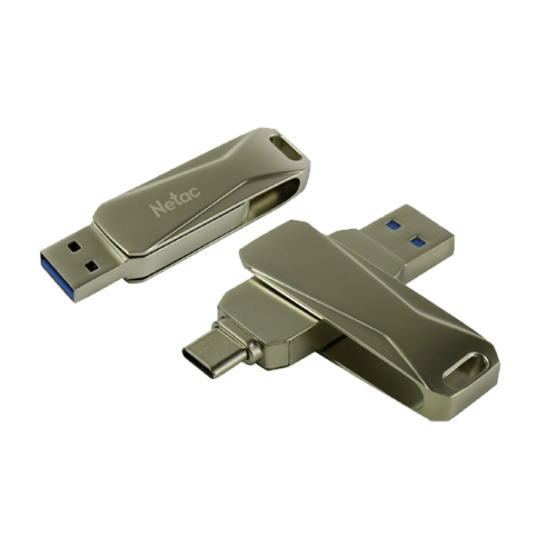 USB 3.0 накопитель NETAC 32GB U782C Dual  серебро  (USB 3.0/3.1 + Type C)