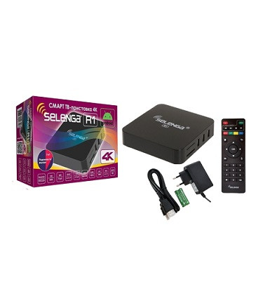 Приставка-TV android smart 4K SELENGA R1 eMMC8GB/ОЗУ 1GB DDR3/QUARD CORTEX