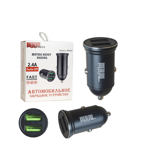 Блок питания автомобильный 2 USB MRM MR55A Metal 5V/2.4A