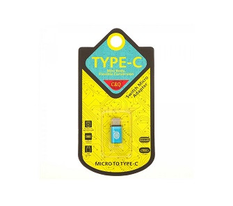 Переходник микро USB - TYPE-C, T-02 V8, OTG, плоский, пластик, цвет: