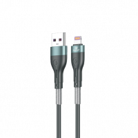 Кабель USB - 8 pin FAIZFULL FR14 5A c пружинкой, цвет: чёрный