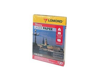 Бумага для  лазерных принтеров глянцевое, двухсторонняя A4, 130 г/м2, 250 л, LOMOND