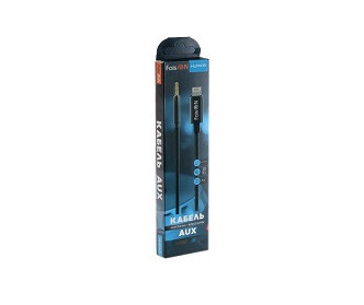Кабель AUX, Jack 3,5mm(m) - 8 pin(m) FaisON HUPA13, Sound source, 1.0м, круглый, силикон, чёрный