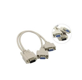 Кабель VGA(m) - 2xVGA(f) VCOM VVG6530, 0.3м, цвет: белый