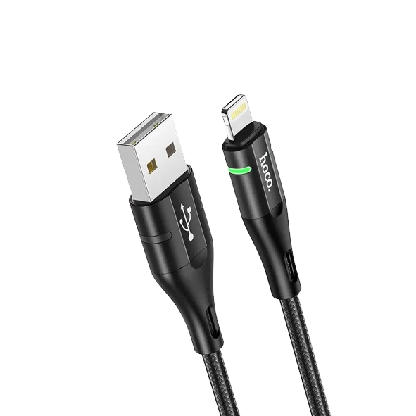 Кабель USB - 8 pin HOCO U93 Shadow 1.2м цвет: черный