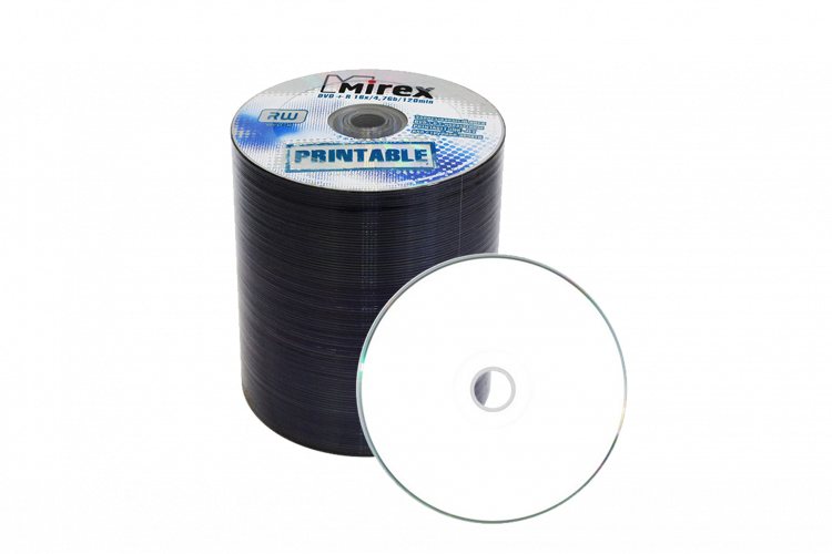 DVD±R MIREX 4.7 GB 16x 100 шт. (для печати)