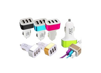 Блок питания автомобильный 3 USB, 1A+1A+2,1A