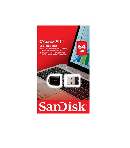 USB 2.0  накопитель SANDISK 64GB Cruzer Fit (SDCZ33-064G-B35)