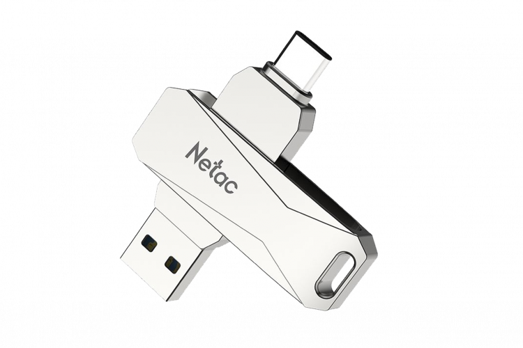 USB 3.0 накопитель NETAC 128GB U782C Dual  серебро  (USB 3.0/3.1 + Type C)