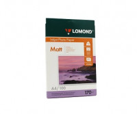 Фотобумага матовая двухсторонняя 170гр, А4  (21х29.7), 100л, пакет, LOMOND