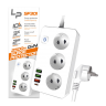 Сетевой фильтр-удлинитель LP SF301 3р 3USB A+C Gan 45W / 10А 2500W 2м (white) Сетевой фильтр-удлинитель LP SF301 3р 3USB A+C Gan 45W / 10А 2500W 2м (white)