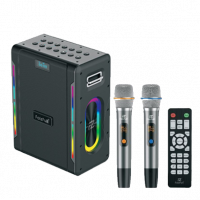 Портативная колонка FAIZFULL FK320 200W IPX5 BT5.3 TWS Цифровой дисплей (Караоке+RGB )