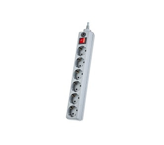 Сетевой фильтр PERFEO, POWER+, 1,8м, 6 розеток, серый (PF-PP-6/1,8-G)