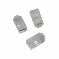 Коннектор RJ-45 (8P8C) LC-PTU-01/10 вилка универсальная. кат.5e. со сквозным отверстием