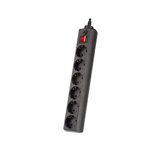Сетевой фильтр PERFEO, POWER+, 1,8м, 6 розеток, черный (PF-PP-6/1,8-B)