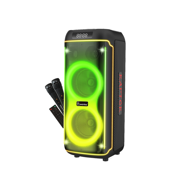 Портативная колонка BLUETOOTH SMARTBUY RAPTOR, 100Вт, RGB, USB/MicroSD/FM, 2 микрофона