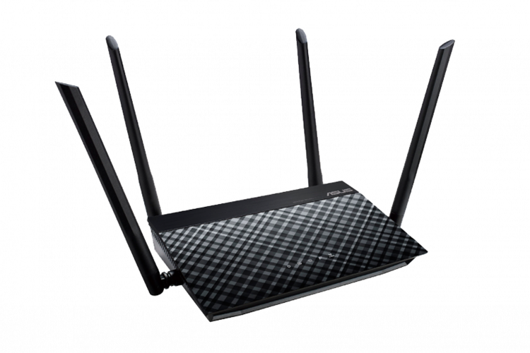 Роутер WiFi  ASUS RT-AC1200 10/100BASE-TX черный (Dual Band)