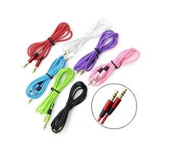 Кабель AUX, Jack 3,5mm(m) - Jack 3,5mm(m)  1.0 м, круглый, текстильный, цвет: черный