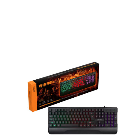 Клавиатура проводная с подсветкой PERFEO, WINNER, GAME DESIGN, USB, чёрный