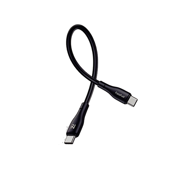 Кабель Type-C - Type-C FAIZFULL FR140, cиликоновый, 30см, цвет: чёрный