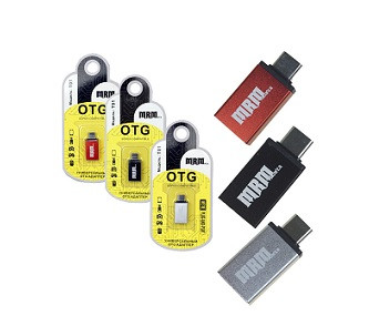 Переходник TYPE-C - USB(f) MRM, плоский, пластик, OTG цвет: