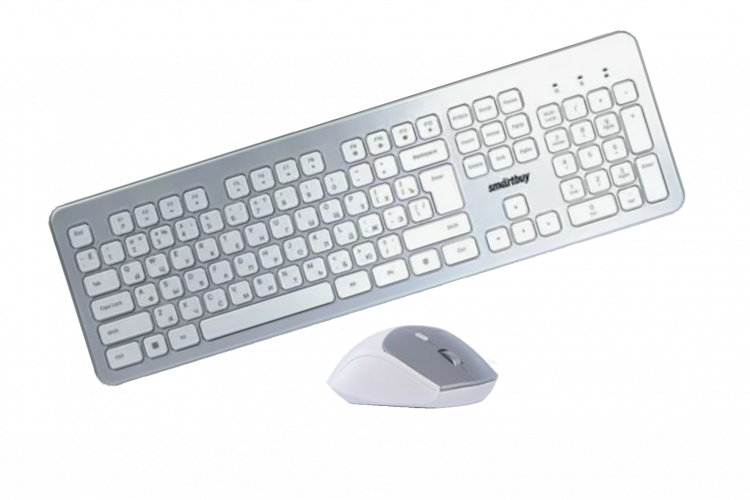 Беспроводной комплект клавиатура + мышь SMARTBUY 233616AG (SBC-233616AG-SW) серебристо-белый