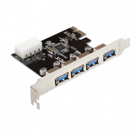Контроллер EXEGATE EXE-314 PCI-E 2.0, 4*USB 3.0 ext, разъем доп.питания (OEM)