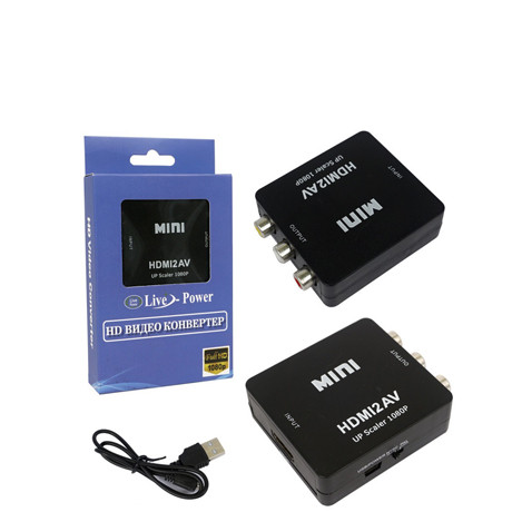 Адаптер Mini HDMI2AV 1080p Converter to 3 rca