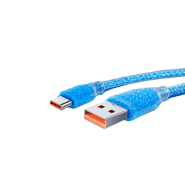 Кабель USB - Type-C UGETUS UG09, 1.0м, круглый, 3.4A, гелевый силикон, цвет: синий