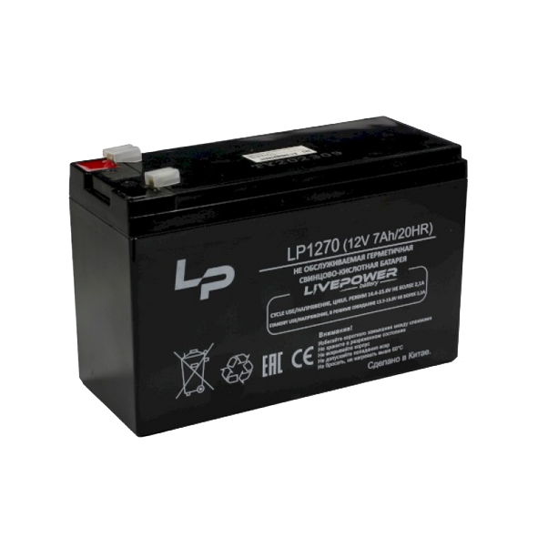 Аккумуляторная батарея для ИБП LIVE-POWER LP1270 12V 7Ah (151*65*96mm)