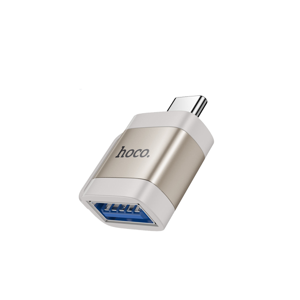 Переходник USB(f) - Type-C(m) HOCO UA31C, пластик, OTG, цвет: серый