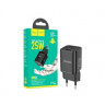 Блок питания сетевой 1 TYPE-C HOCO, N19, 3000mA, пластик, PD25W, QC3.0, цвет: чёрный
