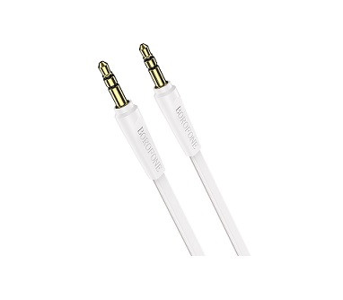 Кабель AUX, Jack 3,5mm(m) - Jack 3,5mm(m) BOROFONE BL6, 2.0м, круглый, силикон, цвет: белый