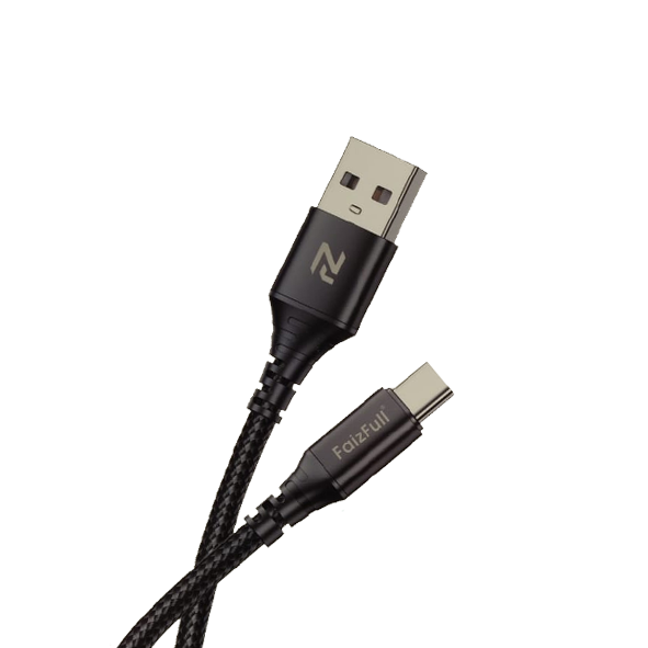 Кабель USB - Type-C FAIZFULL FR122, 1.0м, 5,0А, нейлоновый, цвет: чёрный