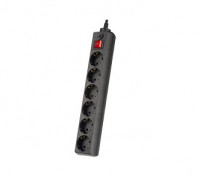 Сетевой фильтр PERFEO, POWER+, 5,0м, 6 розеток, черный (PF-PP-6/5,0-B)