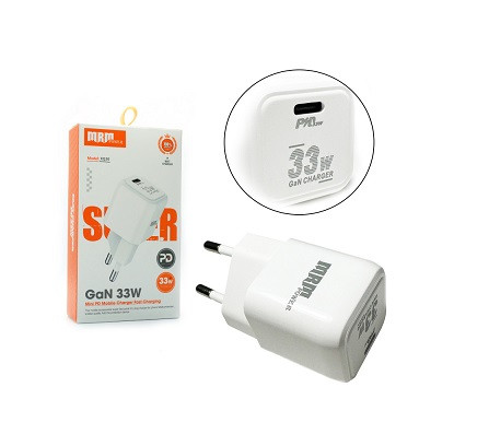 Блок питания сетевой 1 TYPE-C MRM PD33W GaN QC3.0 1USB White