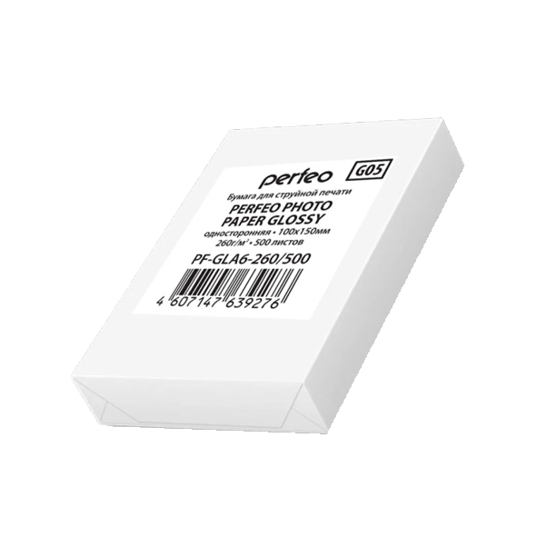 Фотобумага глянцевая односторонняя 260 гр. 4R (10 х15), 500л, картон PERFEO