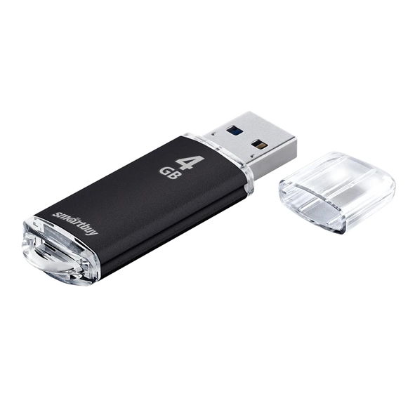 USB 2.0  накопитель SMARTBUY 4GB V-Cut Black