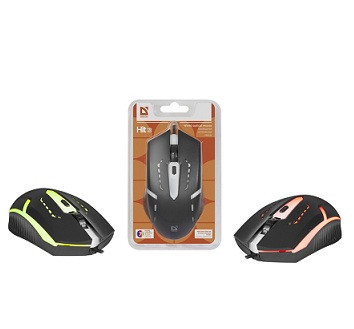 Мышь игровая DEFENDER Hit MB-601, USB, 7 цветов, 4 кнопки, 800-1200dpi, черный